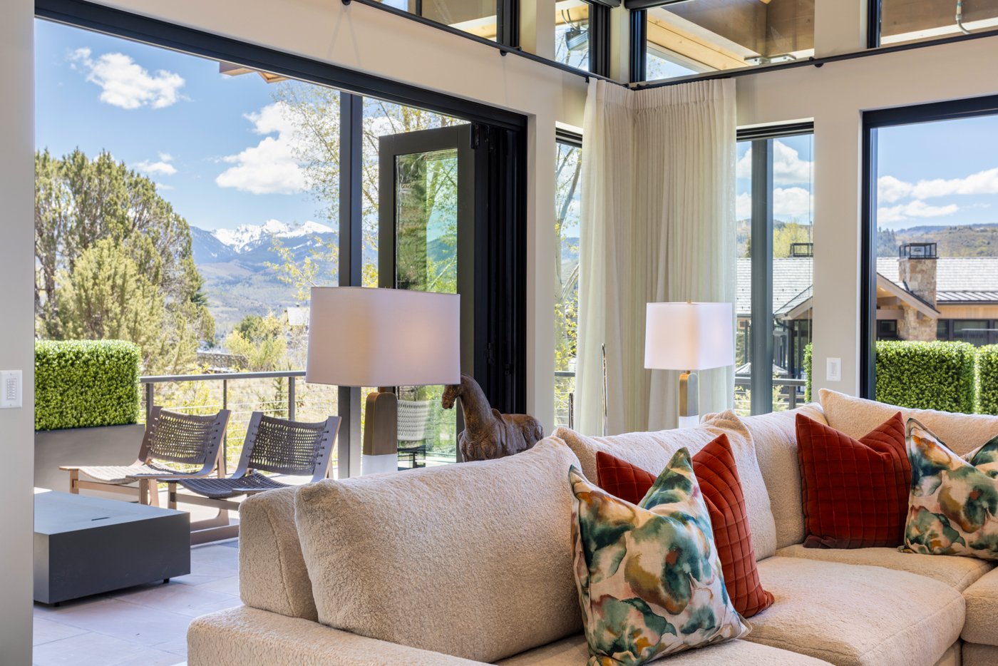Sectional with terrace beyond