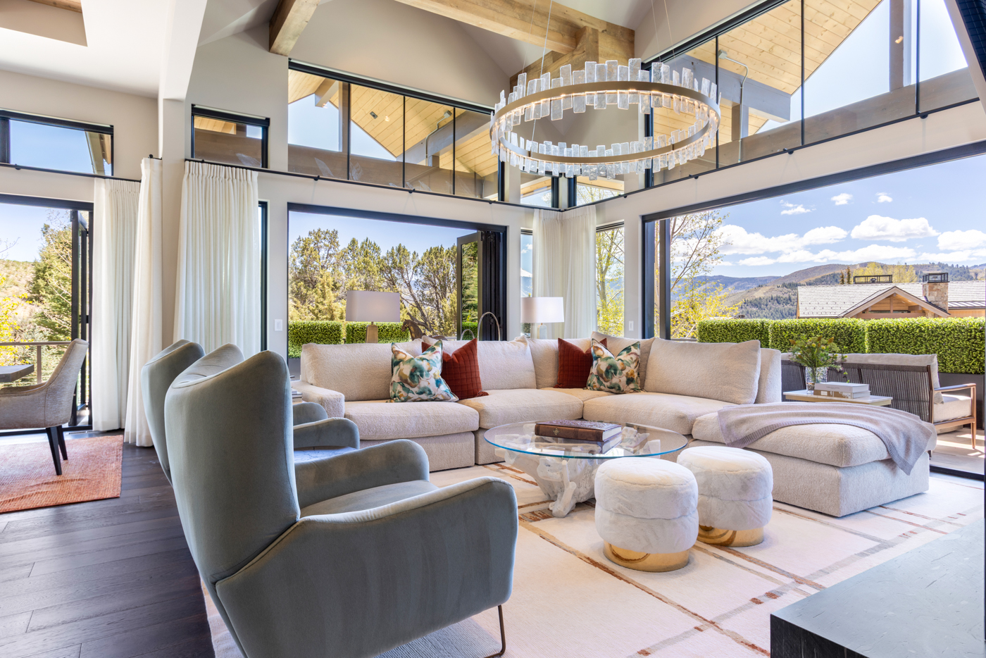 Great room opening to the terrace