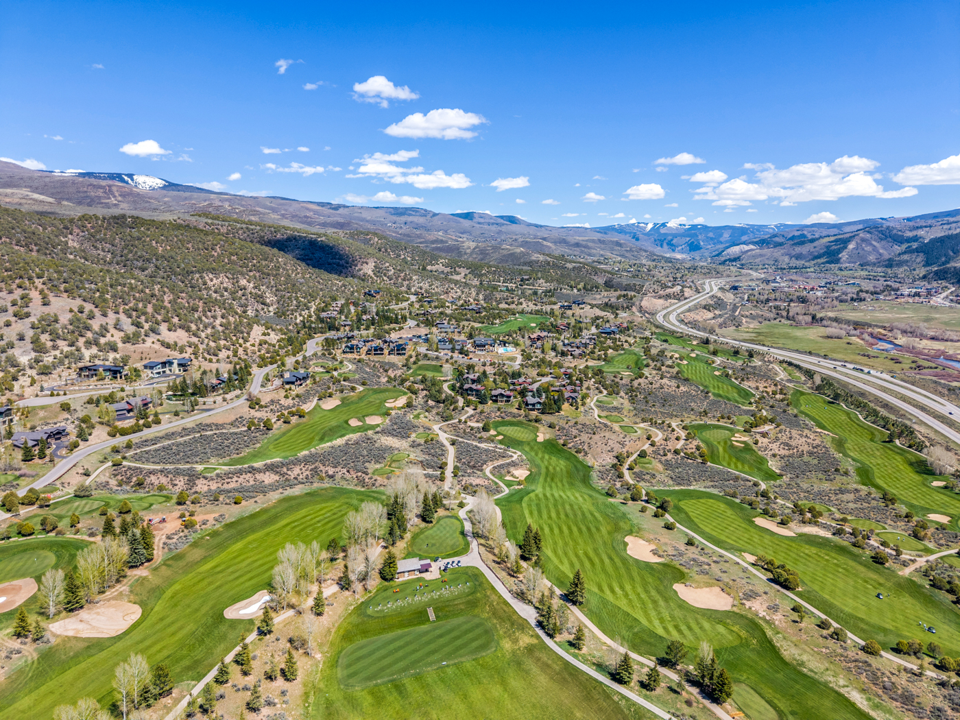 Fairways winding down the valley