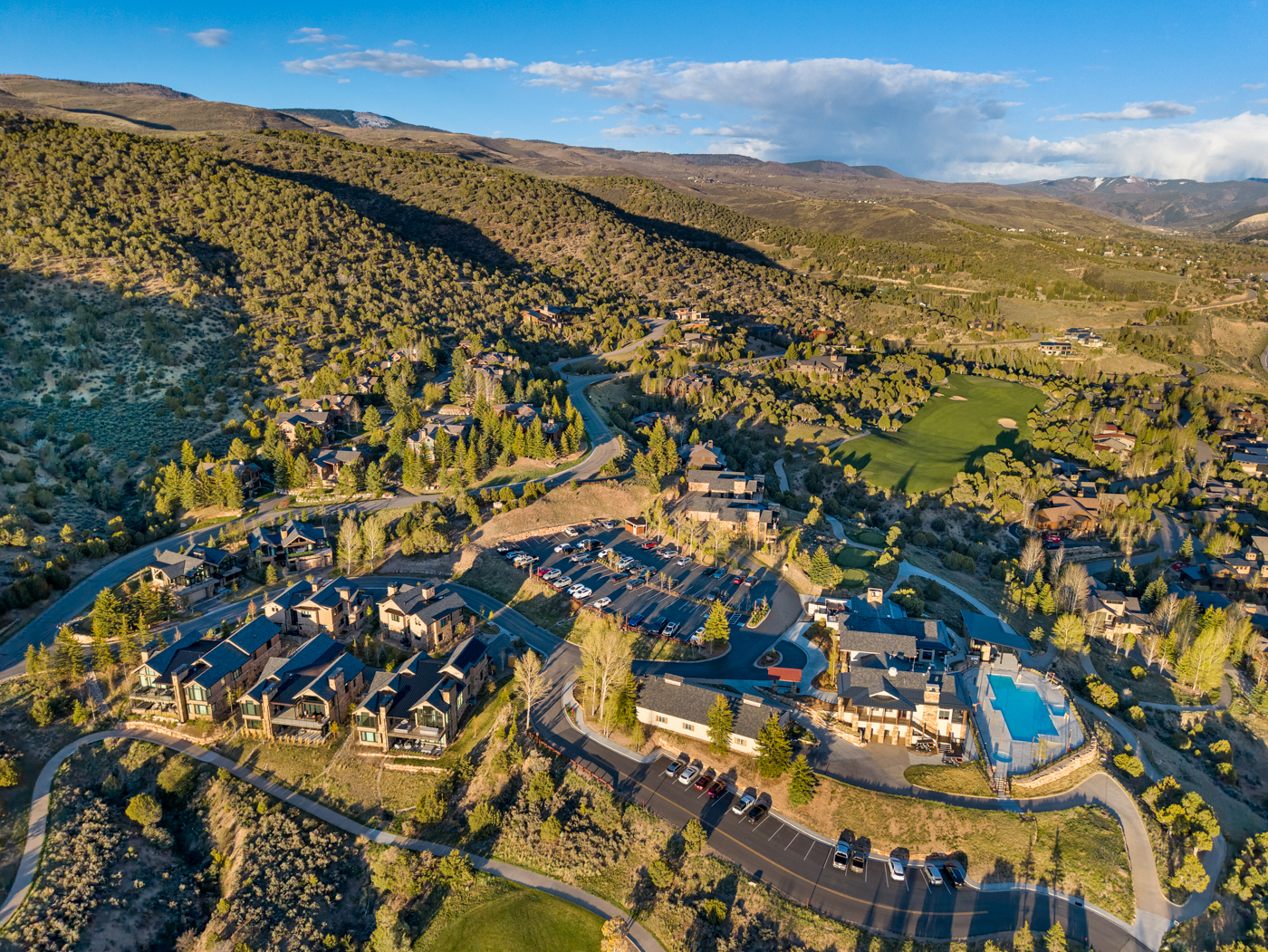 Hillside residences above the club pool and amenities